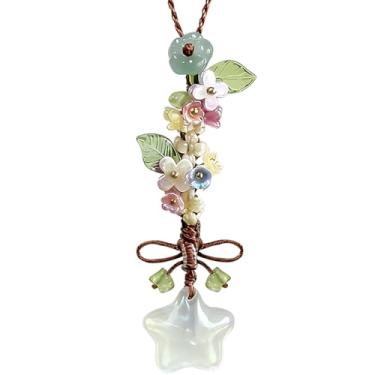 Imagem de Pingente de telefone estrela transparente com laço fofo folha flor pulseira estética celular chaveiro câmera pingente bolsa pendurada pingente decorações bolsa berloques acessórios feminino chaveiro