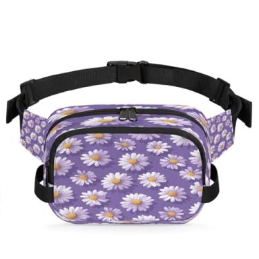 Imagem de Pochete floral de margarida azul para mulheres e homens com alça ajustável, bolsa transversal, bolsa de peito, bolsa tiracolo, Cor 8