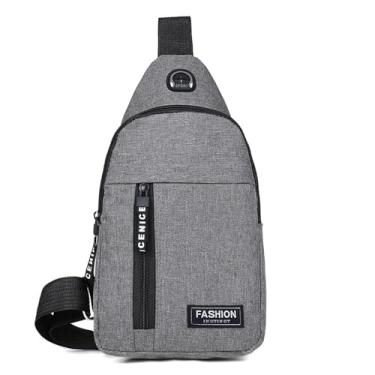 Imagem de Bolsa tiracolo transversal, alça de ombro ajustável para viagens, caminhadas e uso diário, mochila leve no peito