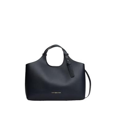 Imagem de Tommy Hilfiger Bolsa feminina com logotipo, azul espacial, tamanho único