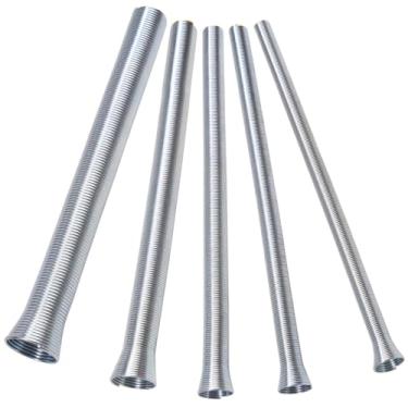Imagem de Conjunto de dobradores de tubos de mola de 5 peças, 1/10.2 cm, 5/40.6 cm, 3/20.3 cm, 1/5.1 cm e 5/20.3 cm para dobrador de tubos de cobre macio, latão, alumínio e parede fina de aço