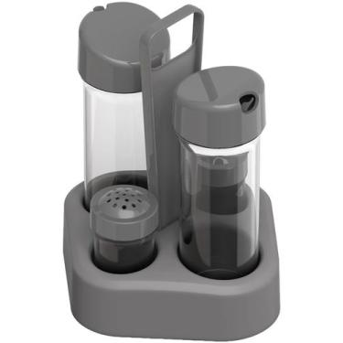 Imagem de Jogo Galheteiro 4x1 Unitermi Porta Temperos Especiarias Azeite Vinagre