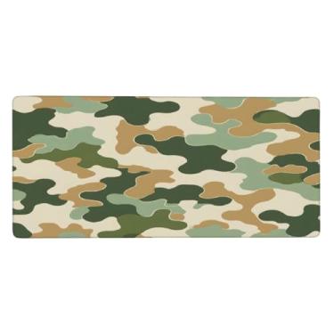 Imagem de Tapete de mouse grande arte verde camuflagem impermeável computador protetor de mesa tapete antiderrapante base de borracha mousepad para escritório, computador, teclado, laptop e mesa de casa, mouse