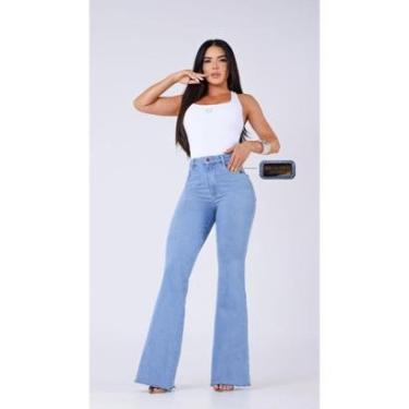 Imagem de Calça Jeans Clara Miller Flare Barra Desfiada Cintura Alta-Feminino