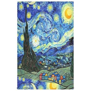 Imagem de Joisal Toalhas de prato decorativas de flores para cozinha, rodopiantes, céu noturno, chá, toalhas de mão, panos fofos para lavar louça, reutilizáveis, absorventes 45 x 71 cm, 6 pacotes