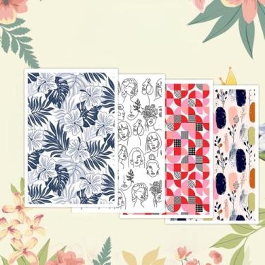 Imagem de Papel de transferência para argila de polímero, 4 designs de 20 peças de papel de transferência de argila para brincos de argila de polímero, joias de argila para pintura a óleo (abstrato)