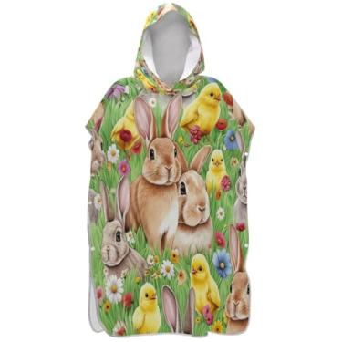 Imagem de Joisal Coelho pintinhos animal colorido trocador para adultos surf poncho toalha de natação com capuz secagem rápida feminino ponchos com capuz