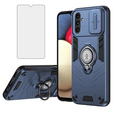 Imagem de Asuwish Capa de telefone para Samsung Galaxy A14/M14 5G com protetor de tela de vidro temperado capa fina magnética resistente suporte de anel resistente celular híbrido TPU A 14 4G 14A 14M G5