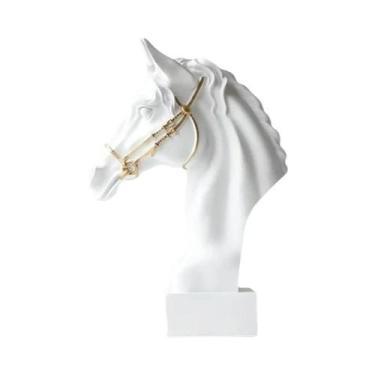 Imagem de Escultura De Resina De Cabeça De Cavalo Galopante Elegante, Peça De Ar