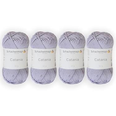 Imagem de 4 novelos/pacote Schachenmayr (SMC) Catania Originals Yarn, cada bola 50 g (125 m), 100% algodão mercerizado para fio de tricô e crochê, peso esportivo, 399 - malva