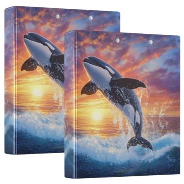 Imagem de Pacote com 2 fichários Orca Sunset com bolsos, pasta de 3 furos 27 x 31,5 cm