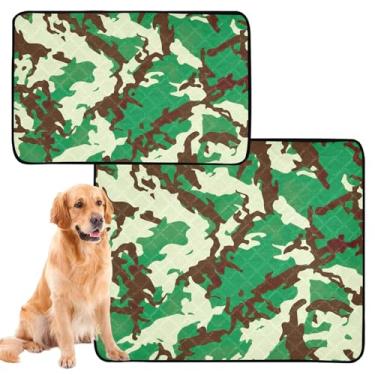 Imagem de Almofadas de xixi laváveis para cães, impermeável, tapete de gaiola para cães, camuflagem fofa, tons de terra, verde para animais de estimação, almofadas de treinamento para gatos, filhotes, à prova