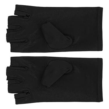 Imagem de Generic Luvas de Manicure Em Gel de Meio Dedo, Material de Algodão de Fibra Seguro e Ambiental, 1 par para Uso Profissional (Preto)