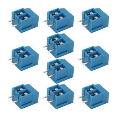 Imagem de 10X Conector Borne 2 Vias Kre2 Kf300 10X12 Mm Azul - Chipsce