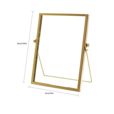 Imagem de GLOGLOW Porta-retratos Exibição de Porta-retratos, Vidro e Ferro, Mesa, Transparente, para Flores Secas e Obras de Arte, Decorações para Casa e Escritório Decoração Diária (6 polegadas (ID de 153 mm, espessura de 5 mm))