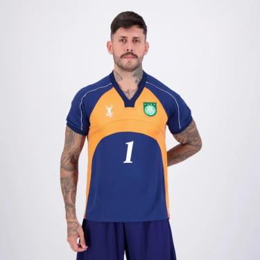 Imagem de Camiseta Palmeiras Betel Retrô Goleiro 2000 Laranja/Azul-Masculino