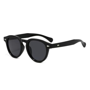 Imagem de Óculos de Sol UV400 - Rebite Redondo em Cores Vibrantes para Homens e Mulheres, Esportes ao Ar Livre, Corrida e Ciclismo, Preto