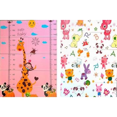 Imagem de Tapete Infantil Emborrachado Dobrável Macio Dupla Face Atividades para Bebê Portátil (Urso 200X150X7MM) Pratito