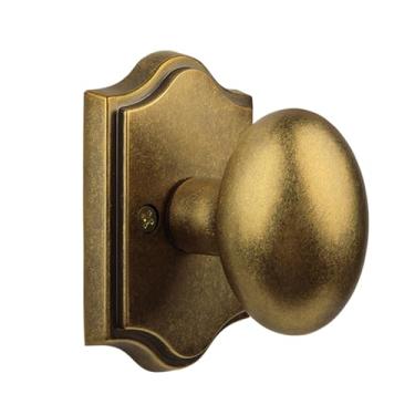 Imagem de SNBTLA Maçaneta de porta falsa com acabamento em latão antigo, maçaneta oval de liga de zinco estilo vintage, maçaneta interior que não gira (latão antigo, manequim)