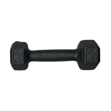 Imagem de Halter Sextavado de Ferro Fundido Pintado - 2 Kg - BOX INGÁ