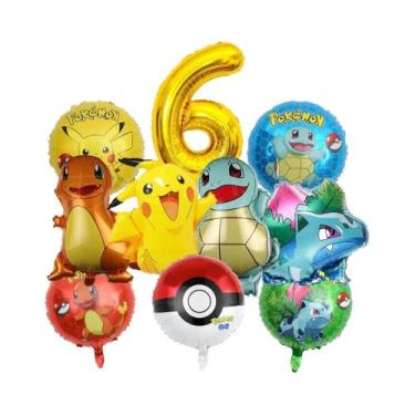 Imagem de Conjunto De Balões Pokémon Para Aniversário De Crianças De 1 a 9 Anos,