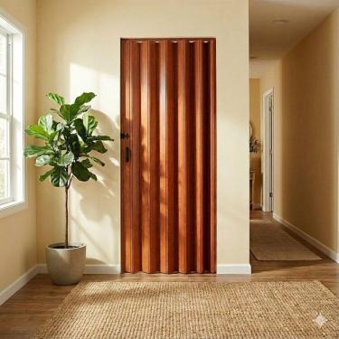 Imagem de Kit 4 Portas Sanfonada de Pvc 100cm X 210cm Belplast Cerejeira