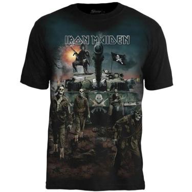 Imagem de Camiseta Stamp de Banda Iron Maiden em Algodão Manga Curta Oficial-Unissex