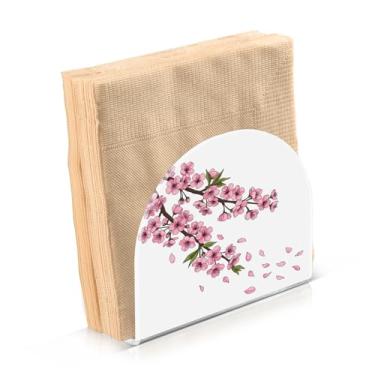 Imagem de Suporte de guardanapo de flores de cerejeira para decoração de cozinha de mesa porta-guardanapos de papel acrílico para sala de jantar de tecido interno externo acessórios de férias