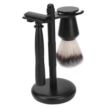 Imagem de Semme Kit Aparador de Barba Manual Com Borda Dupla, Liga de Precisão, Suporte de Escova de Cabelo de Nylon, Base para Viagem, Uso Doméstico, Presente para Homens