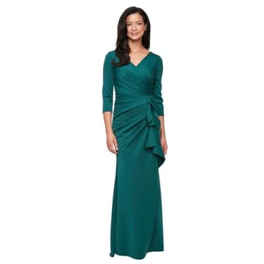 Imagem de Alex Evenings Vestido feminino longo sobrepeliz, Crepe de pinheiro, 42