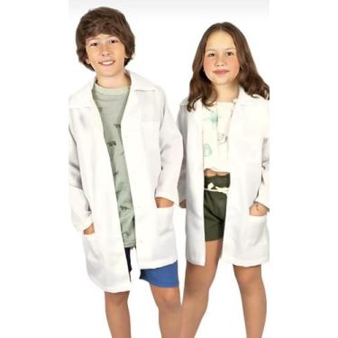 Imagem de Jaleco Branco Infantil Unissex Laboratório Escolar Mangalonga - Supply