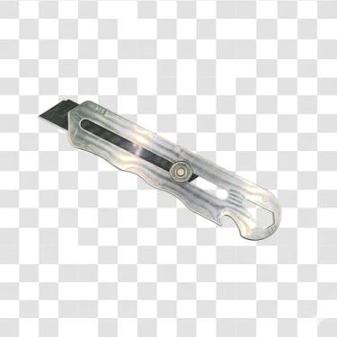 Imagem de Cortador Estilete Profissional 18mm em Aço Inox com Lâmina SK5 de Alta Resistência e Trava de Segurança por Parafuso - Cortador Multiuso Ergonômico com Chave Sextavada Integrada