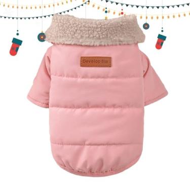 Imagem de Casaco de inverno para cachorro, roupas para cachorro, Roupas quentes à prova de para cães, Trajes elegantes do animal de estimação do revestimento de duas pernas do projeto do colar, casacos do frio