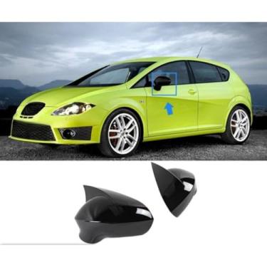 Imagem de Kit de carroceria de capa de espelho retrovisor de carro compatível com IBIZA 2009-2012 Capa de espelho retrovisor guarnição acessórios de carro (aparência de carbono)