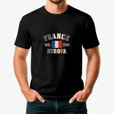 Imagem de Camiseta Masculina FRANÇA Exclusiva Algodão Premium-Masculino