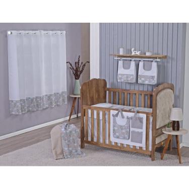Imagem de Enxoval Bebe Kit Berço Americano Cortina Algodão Menino