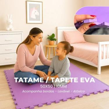 Imagem de Placa EVA 50x50 10mm Tapete Tatame Manta Borracha Piso Emborrachado Ac