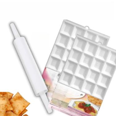 Imagem de Kit 2 Formas Mini Pastel + Ravioli + Rolo de Massa 40cm – Faça Salgados e Massas Frescas Facilmente(Kit 1 Forma + Rolo de Massa)