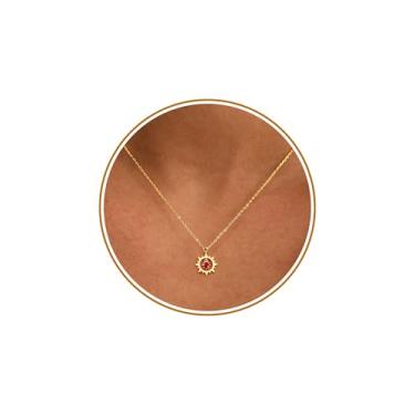 Imagem de Presente de Dia dos Namorados para sua esposa, colar de pedra do mês de nascimento para mulheres, colar de ouro delicado com pedra do mês de nascimento para meninas adolescentes, presente de