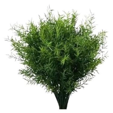 Imagem de Plantas artificiais verdes ao ar livre guirlanda de Natal casamento buquê de noiva casa varanda bonsai decoração DIY (verde escuro, 5 peças)