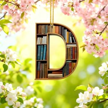 Imagem de Enfeites de Natal A-Z Cristal Pendurado, Enfeites de Árvore de Natal Artesanais com Letra D, Decoração de Carro e Casa - Decoração Artesanal de Acrílico de Natal, Ideias de Troca de Presentes para