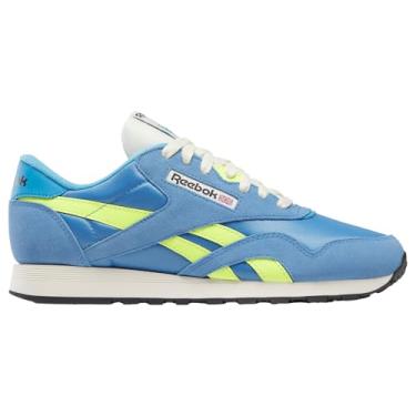 Imagem de Reebok Tênis masculino clássico de nylon, Essentialblue solar acidyellow vtgchalk, 41 BR