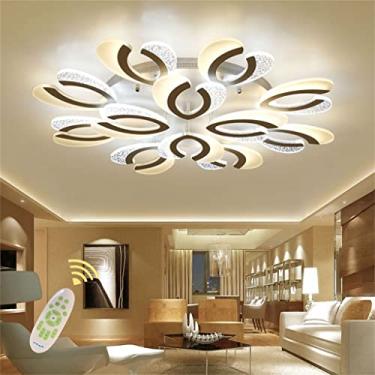 Imagem de Luminária de teto LED, lustre moderno em acrílico branco com design criativo em formato de flor, ideal para sala de estar, cozinha, quarto, lavabo e corredor. 12 lâmpadas/96W