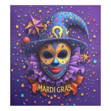 Imagem de Blueangle Máscara colorida de carnaval para lava-louças, capa frontal para lava-louças, adesivos de eletrodomésticos, adesivos de eletrodomésticos, 58 cm C x 66 cm, adesivo magnético decorativo (56)