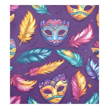 Imagem de Blueangle Capa magnética para lava-louças Mardi Gras, decoração da capa frontal da máquina de lavar louça, adesivos de eletrodomésticos, adesivos de eletrodomésticos, 58 cm C x 66 cm adesivo magnético