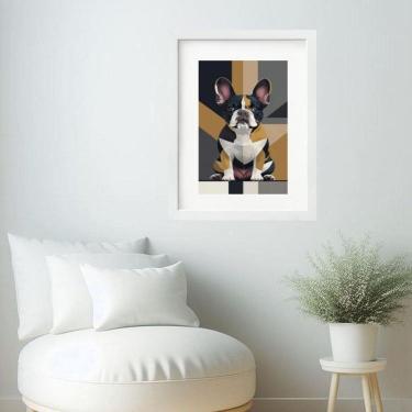 Imagem de Quadro Arte Geométrica Bulldog Francês- 60X48Cm