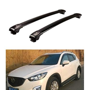 Imagem de YiXi-Partswell 2 peças de rack de teto travável barras transversais bagageiro alumínio adequado para Mazda CX-5 CX5 2012-2016 - preto