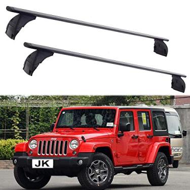 Imagem de YiXi-Partswell 2 peças de rack de teto barras transversais bagageiro adequado para Jeep Wrangler JK 2007-2017