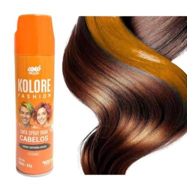 Imagem de Tinta de Cabelo Temporária Spray Colorido – Sai com Água, Ideal para Carnaval, Festas e Fantasias – Uso Infantil e Adulto, Fácil Aplicação e Remoção (Laranja)