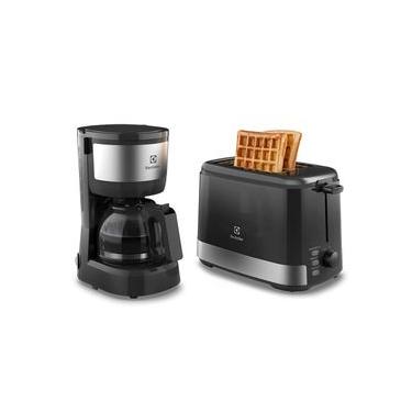 Imagem de Kit Cafeteira 15 Xícaras e Torradeira Elétrica 8 Níveis Electrolux Efficient Inox (ECT10)